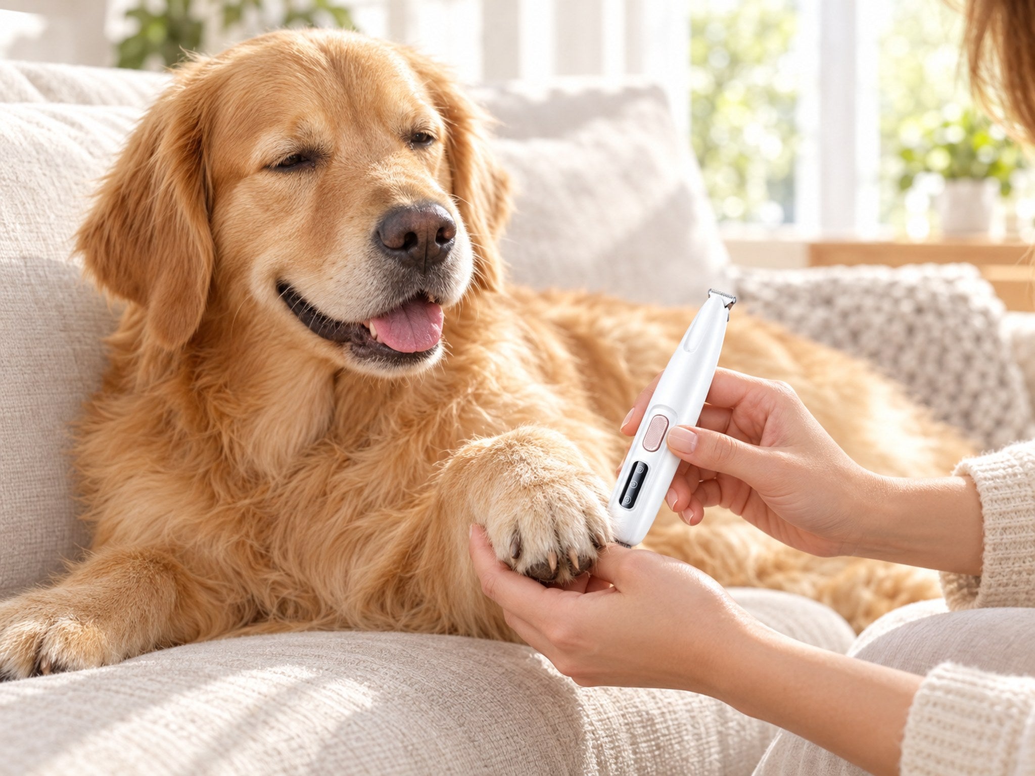 Pawmute Quiet Paw Trimmer for Dogs & Cats — Cordless LED Grooming Clipper